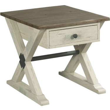 Reclamation Place Trestle Drawer End Table