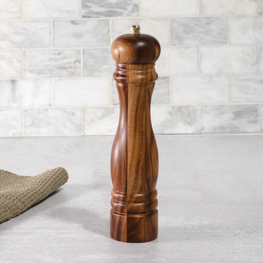 10.75" Wood/Gold Pepper Mill