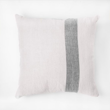 20" Square Beige Pillow with Grey Stripe
