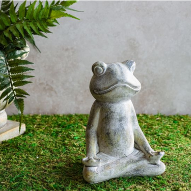 7.25"H Gray Namaste Frog