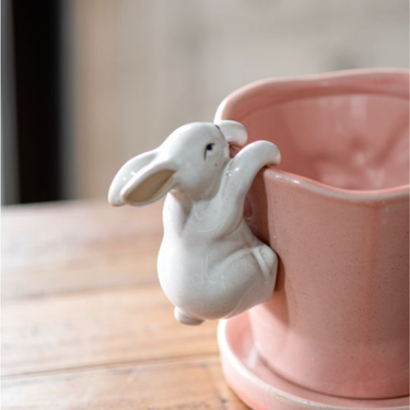 White Bunny Pot Sitter