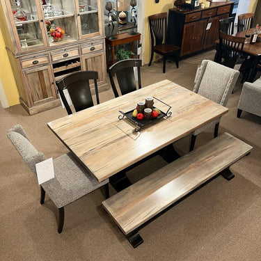 Rectangular Two-Tone Plank Table