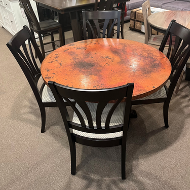Hammered Copper Top 48" Round Table