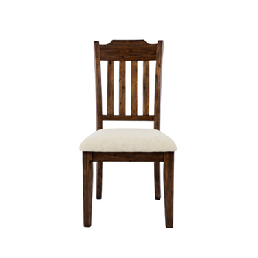 Bakersfield Slatback Chair In Medium Brown Finish