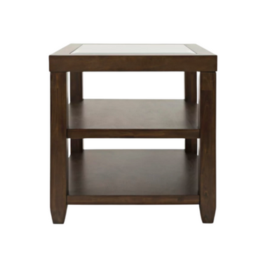 Urban Icon End Table In Merlot Finish