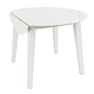Simplicity Paperwhite Round Drop Leaf Table