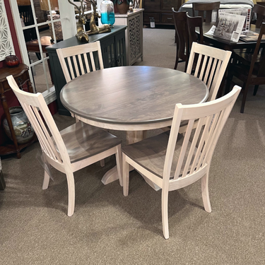Mary 42" X 42" Round Pedestal Table with 1-18" Leaf