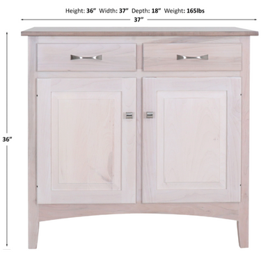 37" Maple Wide 2 Door Server