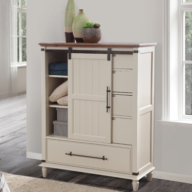 Farmhouse Chic Sliding Door Chest