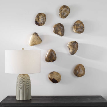 Pebbles Wood Wall Decor, Set Of 9