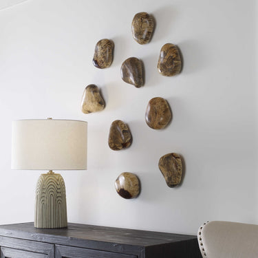 Pebbles Wood Wall Decor, Set Of 9