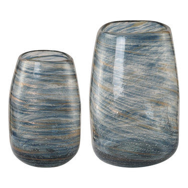 Aurora Swirl Vases, Set Of 2