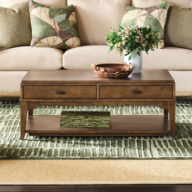 Nicolette Rectangular Drawer Coffee Table (w/Casters)