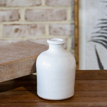 5" Fat White Vase