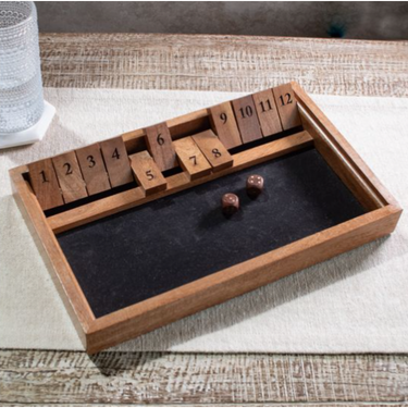 14" Mango Wood Shut the Box Game