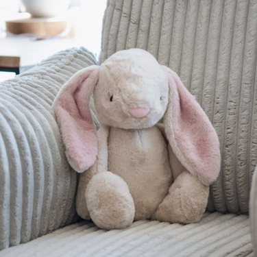 11.8" Sand/Pink Plush Bunny