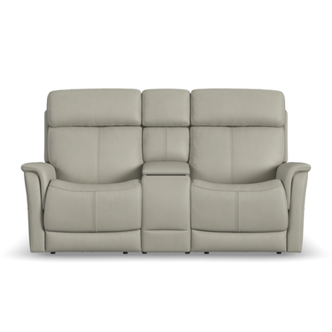 View Power Reclining Loveseat with with Console, Power Headrest & Lumbar