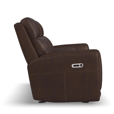 Alister Power Glider Reclining Loveseat With Console And Adjustable Headrest And Lumbar in Sedona