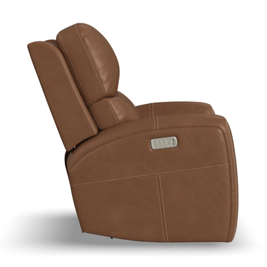 Linden Power Swivel Glider with Adjustable Headrest, Lumbar, Massage, and Heat
