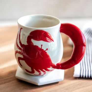 Red & White Crab Mug