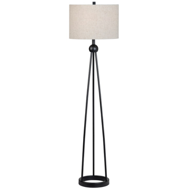 59.5"H Black Metal Floor Lamp