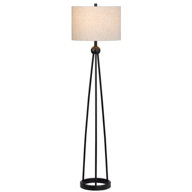 59.5"H Black Metal Floor Lamp