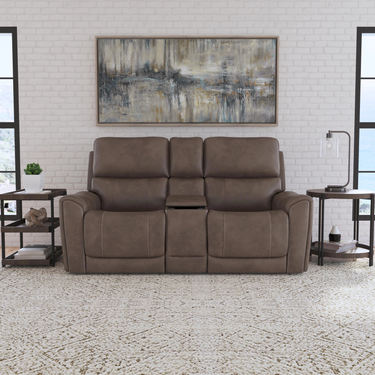 Carter Power Reclining Loveseat with Console, Power Headrest & Lumbar