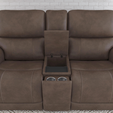 Carter Power Reclining Loveseat with Console, Power Headrest & Lumbar