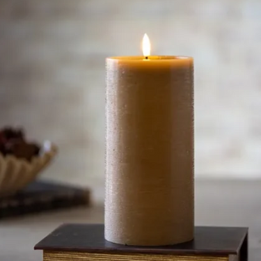 8"H Wide Caramel LED Candle