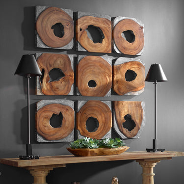 Jungle Wood Wall Decor S/9