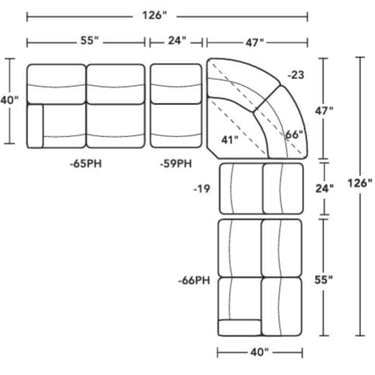 5 Pc Jarvis Sectional