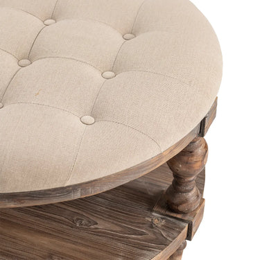 Tahoe Rustic Round Ottoman