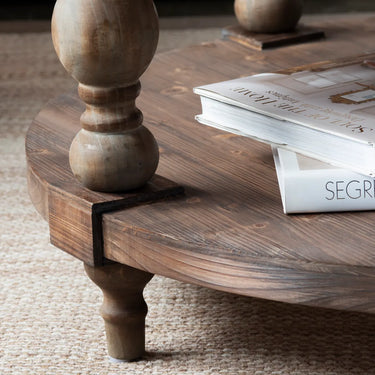 Tahoe Rustic Round Ottoman