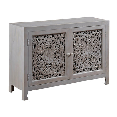 Hidden Treasures Pierced Floral 2-Door Cabinet
