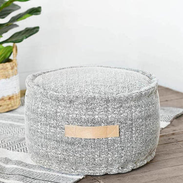 19" Round Neutral Pouf