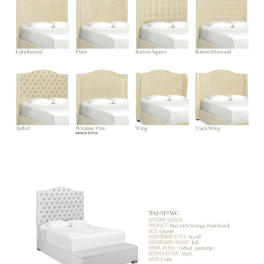 Queen Scroll Upholstered Bed