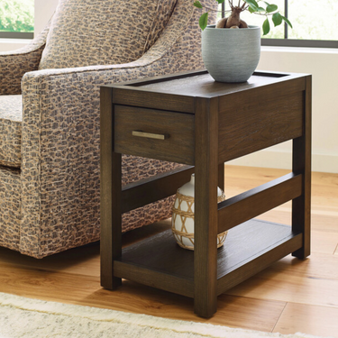 Nyles Rectangular Drawer Chairside Table