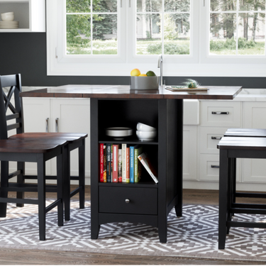 Asbury Park  Counter Height Drop Leaf Storage Table