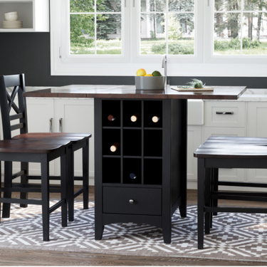 Asbury Park  Counter Height Drop Leaf Storage Table