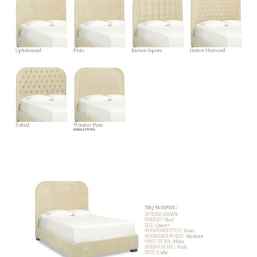 King Wave Upholstered Bed