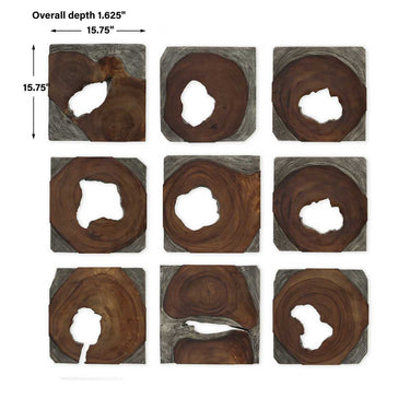 Jungle Wood Wall Decor S/9