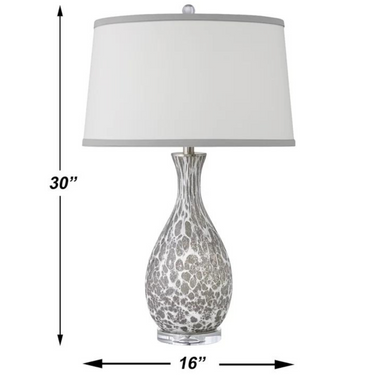 Grey & White Glass Table Lamp