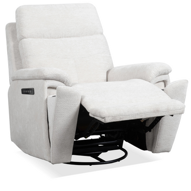Refined Power Swivel Gliding Recliner with Adjustable Headrest & Lumbar