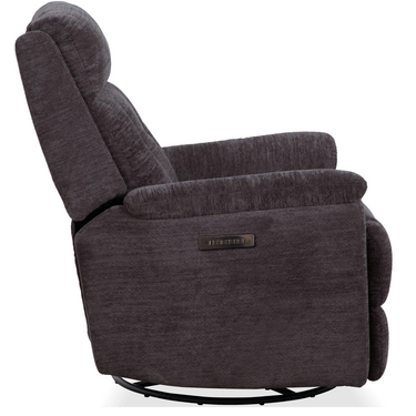 Sophisticated Power Swivel Gliding Recliner with Adjustable Headrest & Lumbar