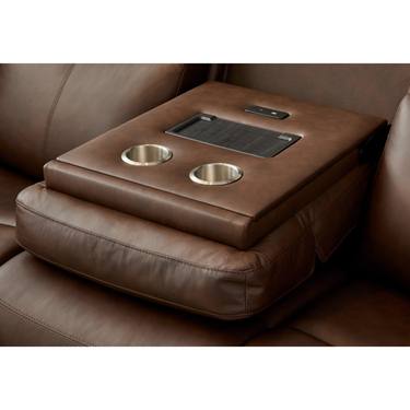 Alister Power Glider Reclining Sofa With Adjustable Headrest And Lumbar in Burnt Umber