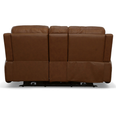 Linden Power Reclining Loveseat With Console And Adjustable Headrest And Lumbar