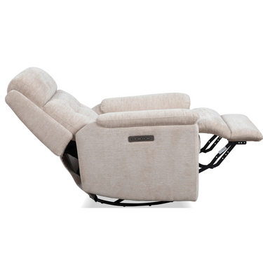 Sophisticated Power Swivel Gliding Recliner with Adjustable Headrest & Lumbar
