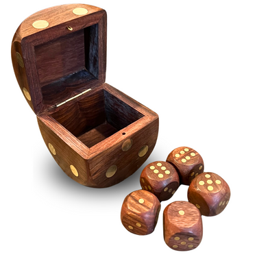 Wood Dice In Box Set