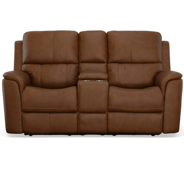 Henry Power Reclining Loveseat With Console And Adjustable Headrest And Lumbar