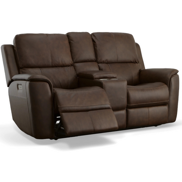 Henry Power Reclining Loveseat With Console And Adjustable Headrest And Lumbar